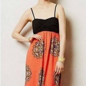 Anthropologie X Lilka Coral Canyon Vibrant Strap Or Strapless Maxi